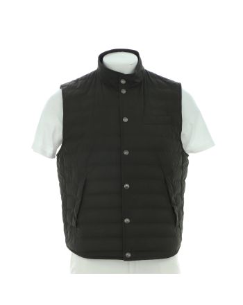 Men's Button Up Vest Quilted Polyamide with Down