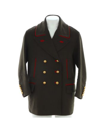 Men's Military Oversized Double Breasted Coat Cashmere and Wool Blend